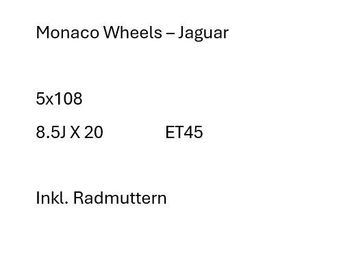 Jaguar Jantes: Monaco Wheels Jaguar – D'occasion à Dietwil par arb_ds9t 2