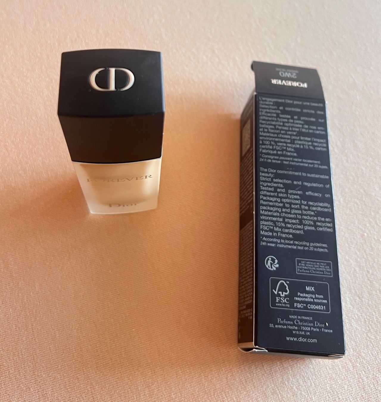 Dior Make-up: Dior Forever foundation (2WO: Warm Olive) 30 ml – Nuovo e nell'imballaggio originale da Meilen venduto da Texas1957 2