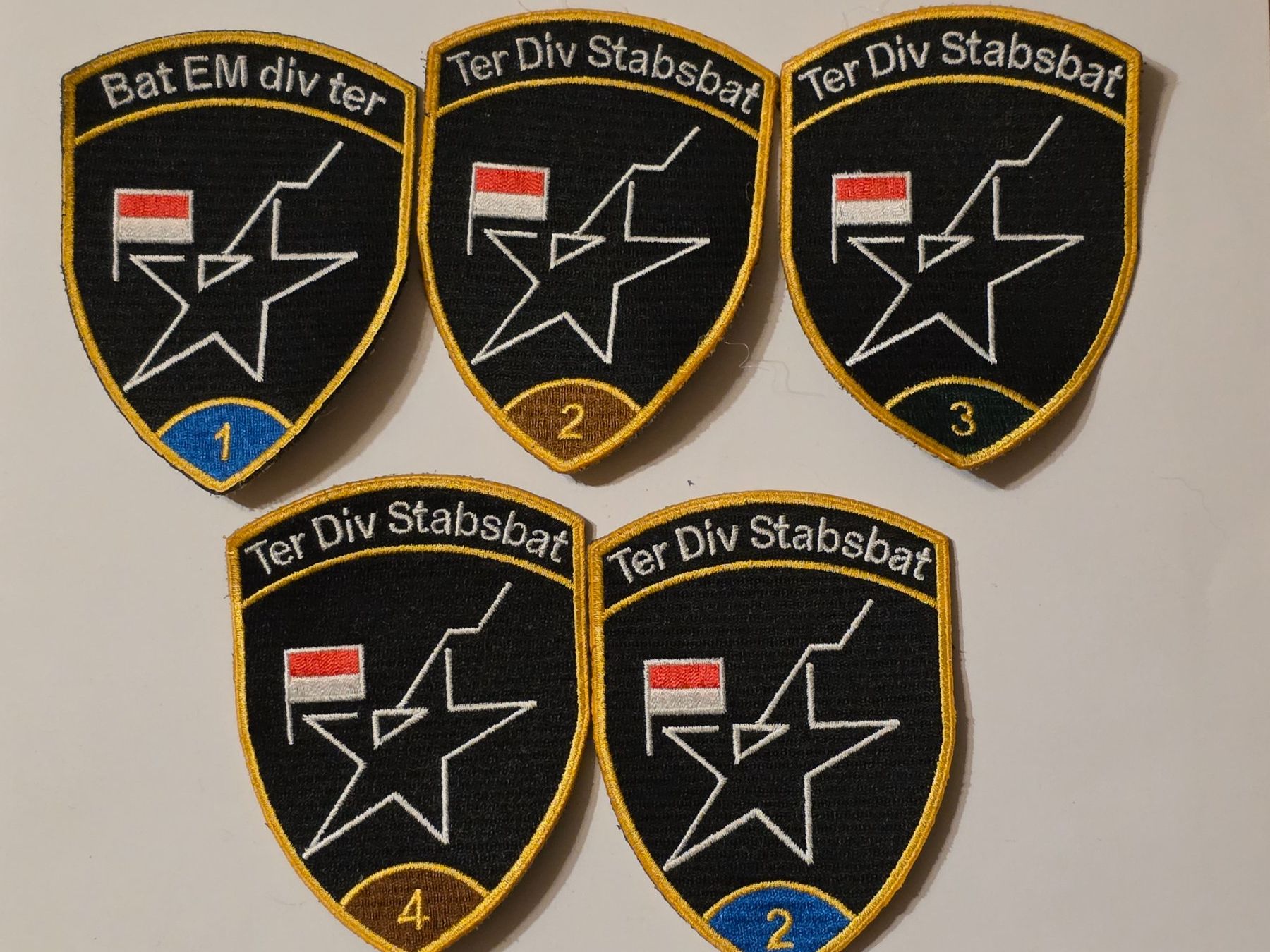 Schweizer Armee Placchette & Badge: 5 Armée Abzeichen Infanterie Ter Div  Stabsbat 1234 – Nuovo (secondo la descrizione) da Nyon venduto da freetoys08