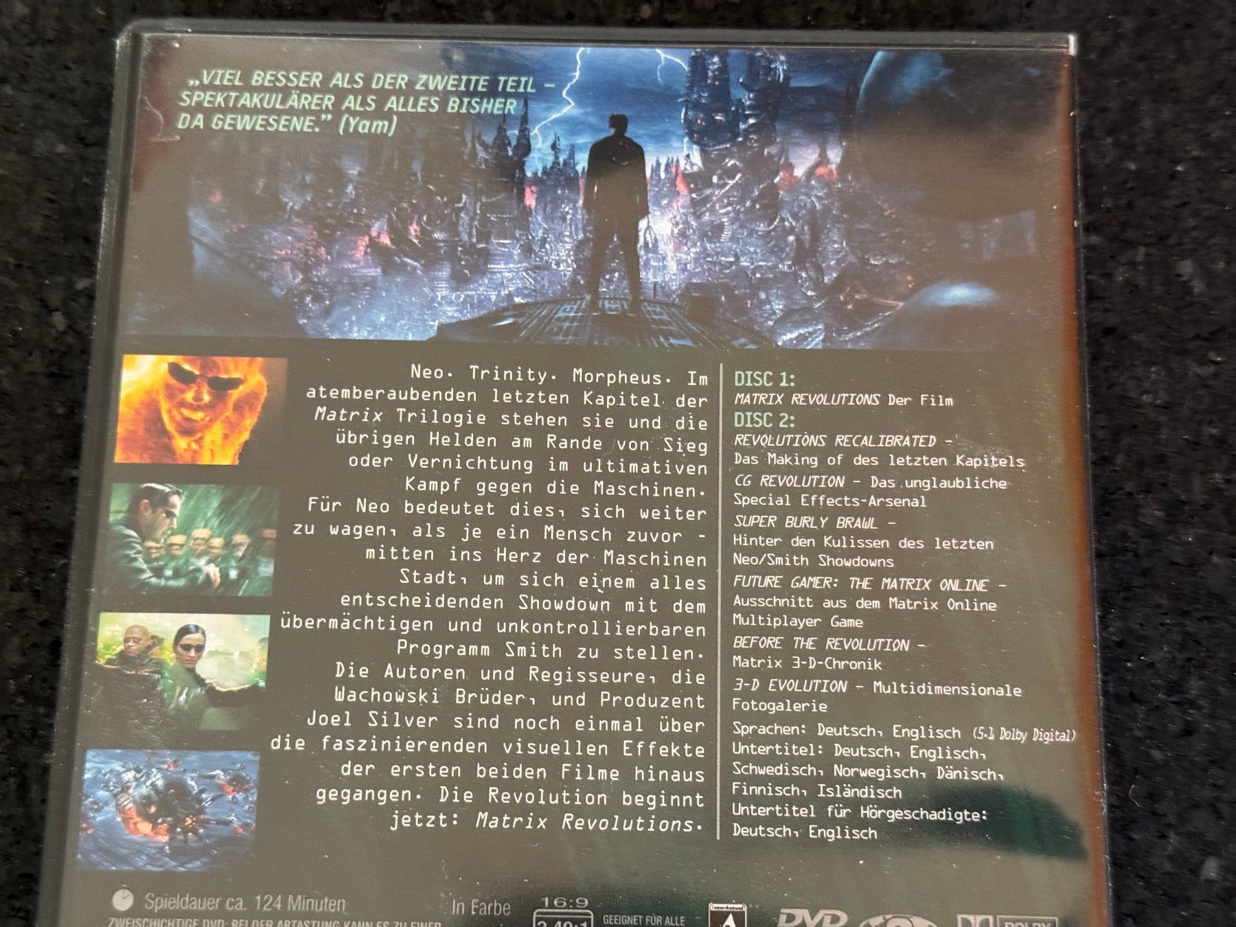 Tutti i DVDs: MATRIX REVOLUTIONS 2DVD Disc's Edition DE/EN – Usato da Fribourg venduto da tschjoly 2