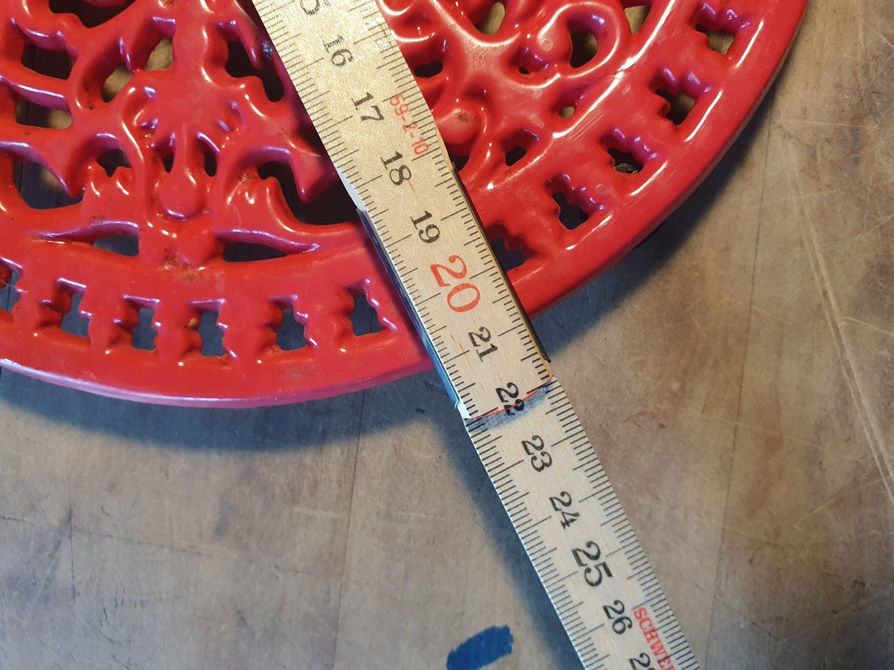 Sottobicchieri: Pfannenuntersetzer rot plastifiziert 21 cm – Usato da Zürich venduto da loosebone 3