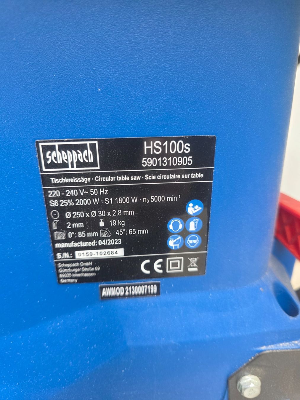 Scheppach Scies: Scheppach HS100s Kreissäge – D'occasion à Zollbrück par Rgartenzwerg 5