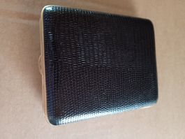 Elegantes Zigarettenetui, schwarz, Krokolook, von Trem Blay