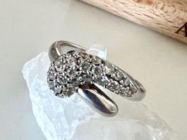 Extravagant Silberring 925 Schlangen-Design Zirkonia Besatz