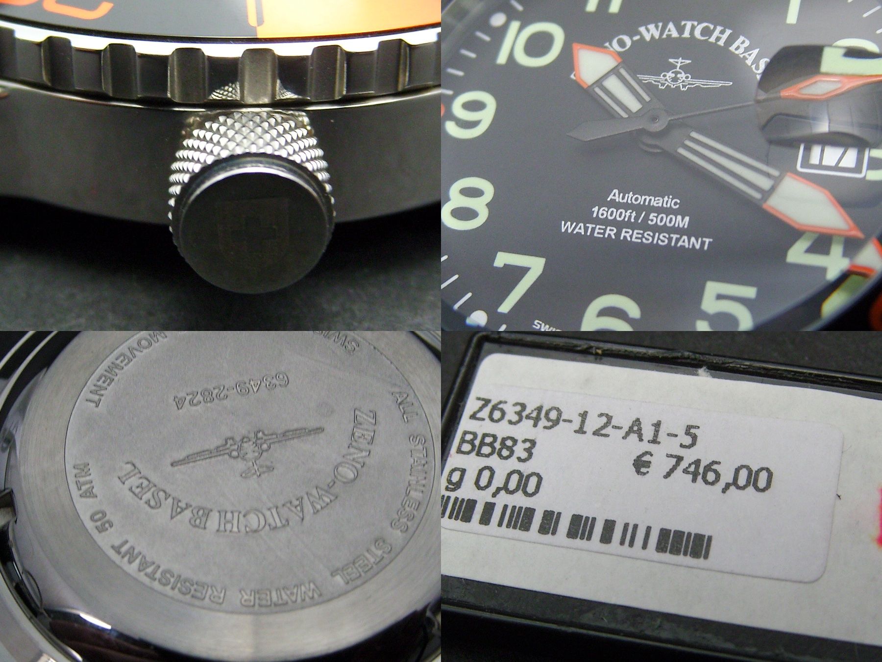 Zeno Orologi: Neue Airplane Diver Automatic Numbers, black/orange – Nuovo e nell'imballaggio originale da Mels venduto da niezie2002 4