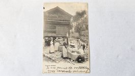 Ancienne carte postale, Croquis Valaisan Walliserdorf