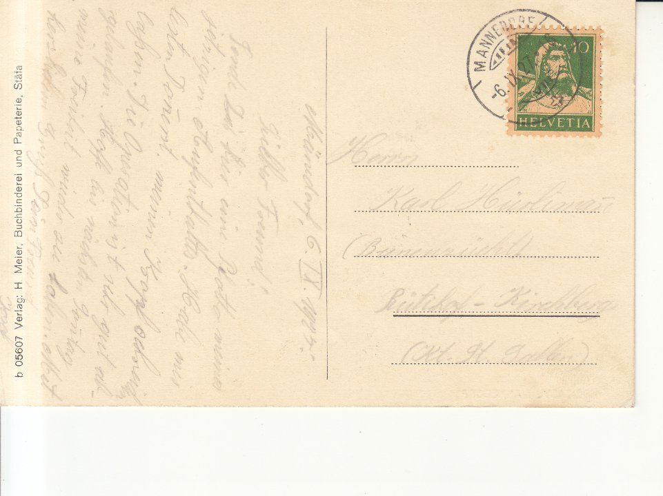 Ansichtskarten: Männedorf 1927 – Gebraucht aus Bürglen TG von StampGraf 1