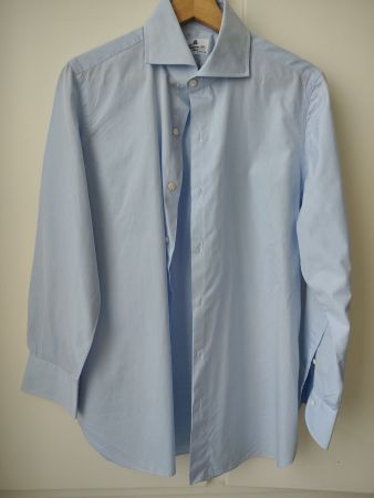 Light Blue Finamore Cotton Shirt 40