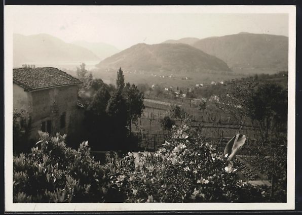Cartoline postali: Neggio, Ausblick vom Garten der Pension  – Usato da Berlin venduto da bartko-reher
