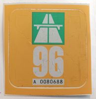 Vignette 1996 Autobahnvignette 96 Originalträger NEU.
