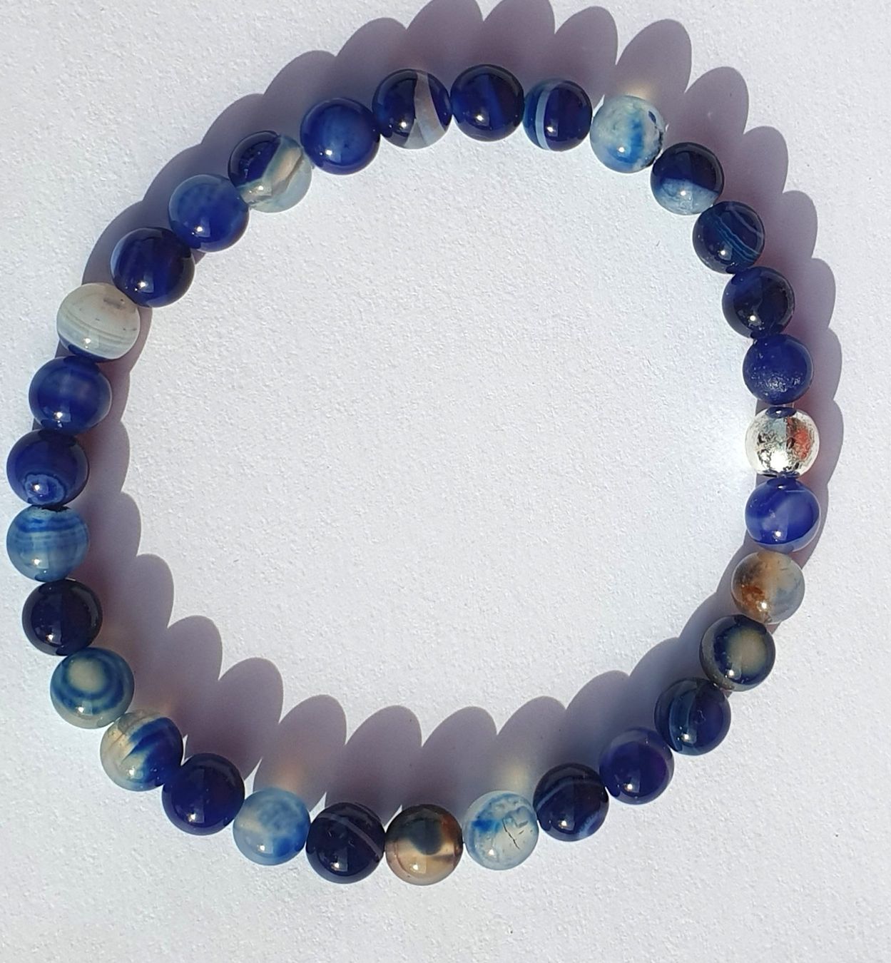 Bracciali & Braccialetti: Blauer Achat 6mm Perlen- Elast - Armband – Nuovo (secondo la descrizione) da Hombrechtikon venduto da mincky 2