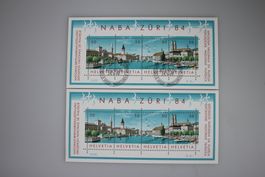 2 Schweiz Blöcke NABA Zürich 1984 Postfrisch + Gestempel #16
