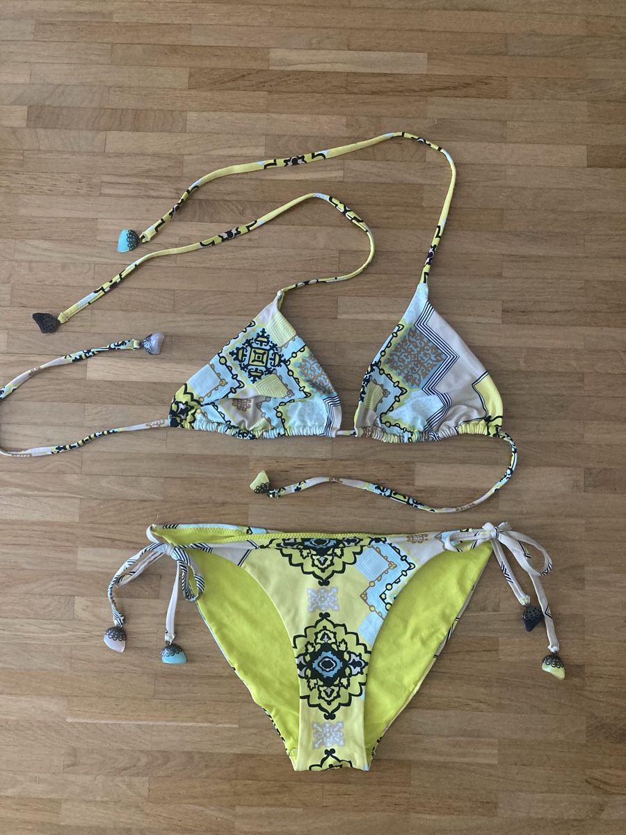 H&M Badekleider & Bikinis: H&M Bikini gelb gemustert Gr. 36/38 – Neu (gemäss Beschreibung) aus Schlieren von cotopaxi06