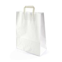 500 Flachhenkel-Papiertaschen in weiss 32+17x44cm