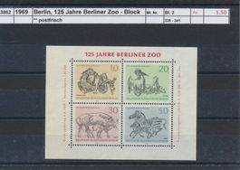 1969 Berlin, "125 Jahre Berliner Zoo" - Block, ** postfrisch