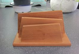 Mid Century Briefhalter, Briefständer aus Holz