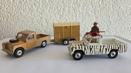 2x Landrover + 1 Anhänger Corgi Toys 60 / 70 er Jahre