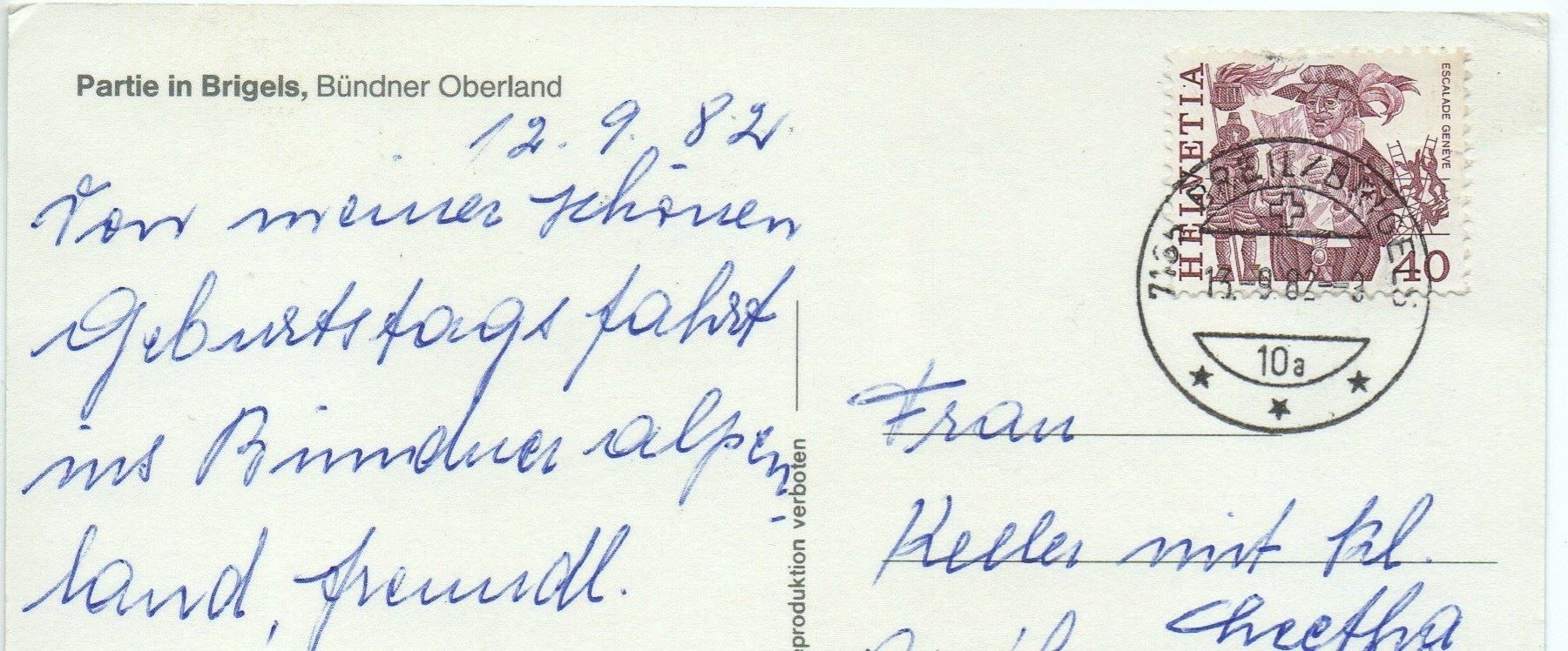 Cartoline postali: Partie in BRIGELS, Bündner Oberland – Usato da Jona venduto da philajona 1