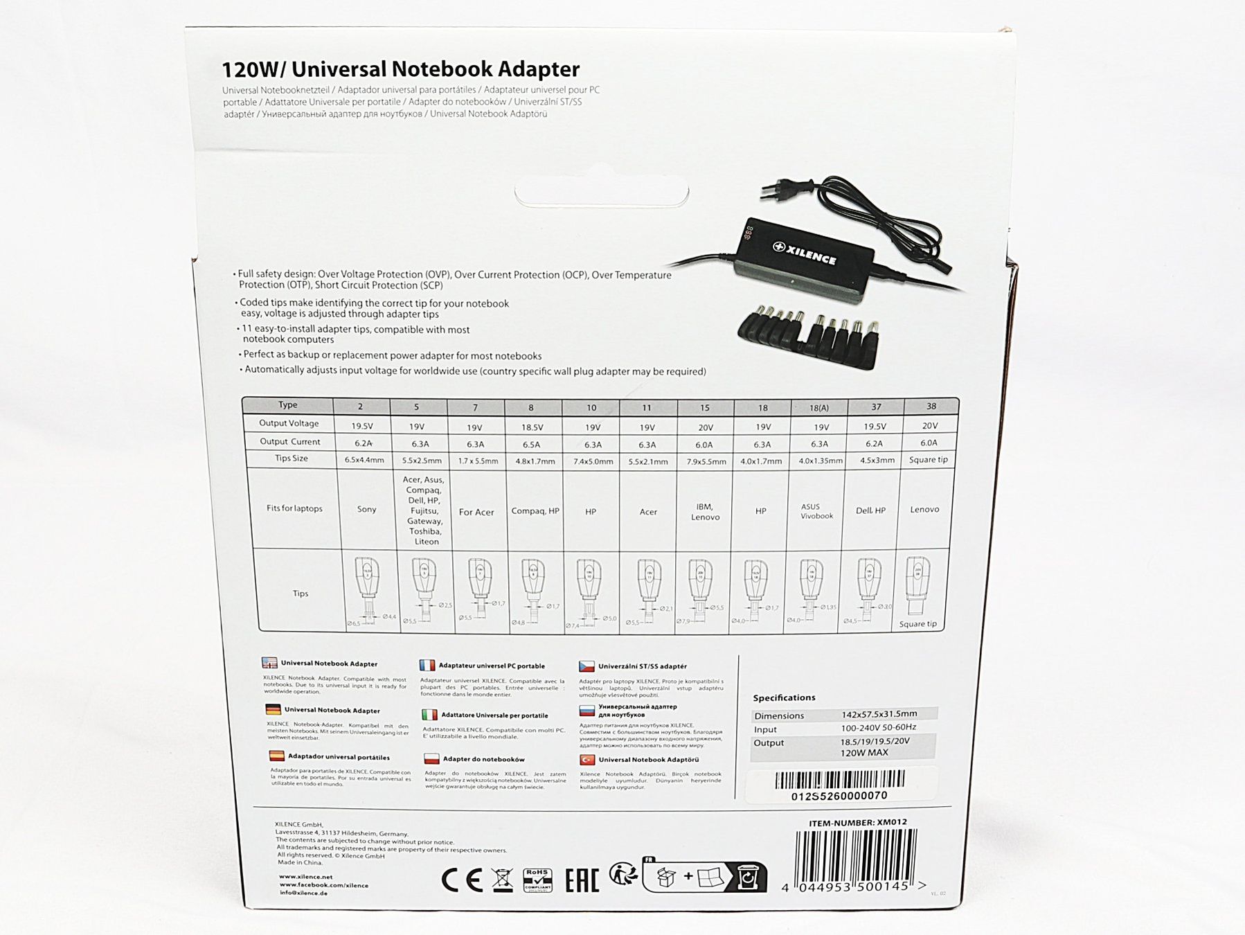 Caricabatterie: XILENCE 120W Mini Universal Notebook Adapter – Nuovo (secondo la descrizione) da Steinen venduto da Restwert_Steinen 6