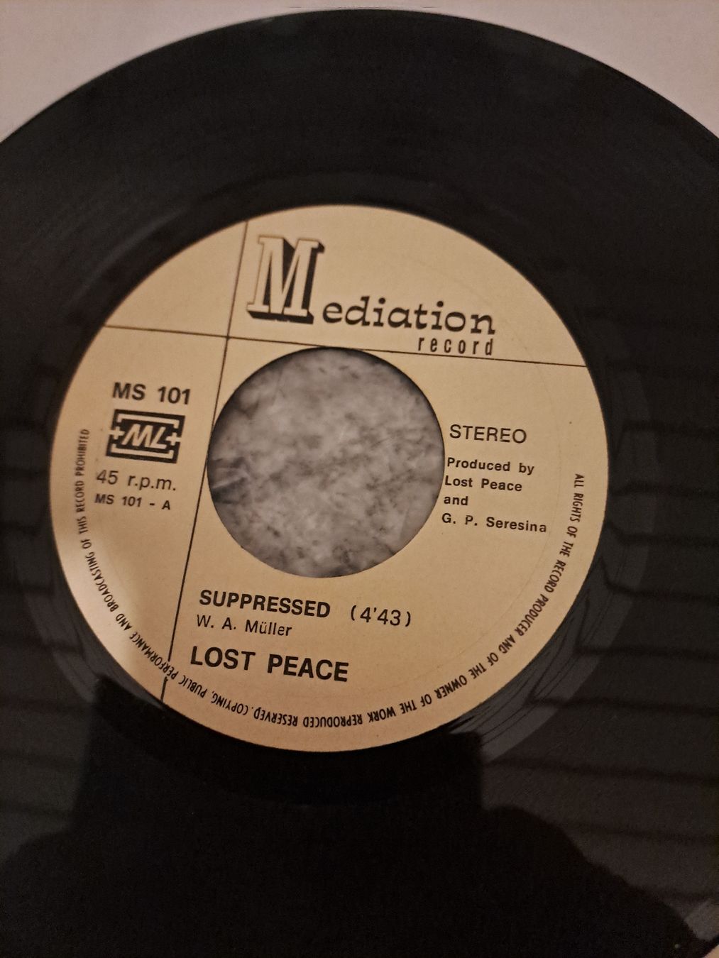 Vinyles: 🇨🇭 Single LOST PEACE  "Suppressed"  Meditation record – D'occasion à Uetendorf par Essiggurken 1