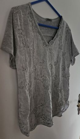 Leinenshirt grau Gr. 40 - Spendenaktion