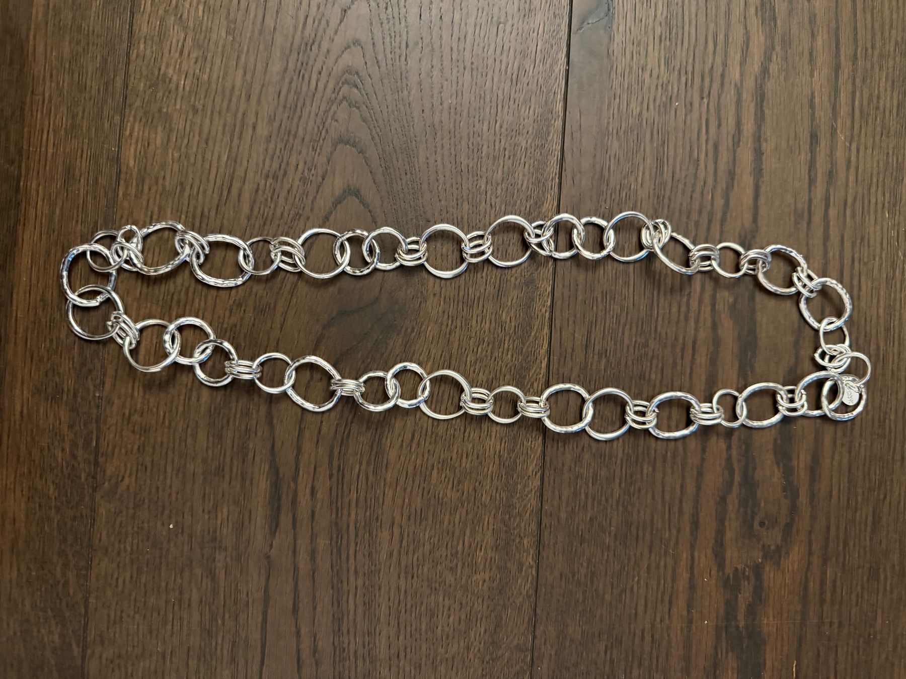Colliers: Kette mit Ringen Silberfarben Länge 80cm neu – Neuf (Voir description) à Muttenz par flowers04 2
