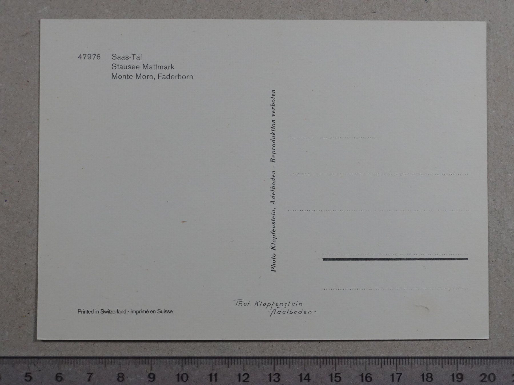 Cartoline postali: Saas-Tal, Stausee Mattmark, belebt – Usato da Lenzburg venduto da fh1 1