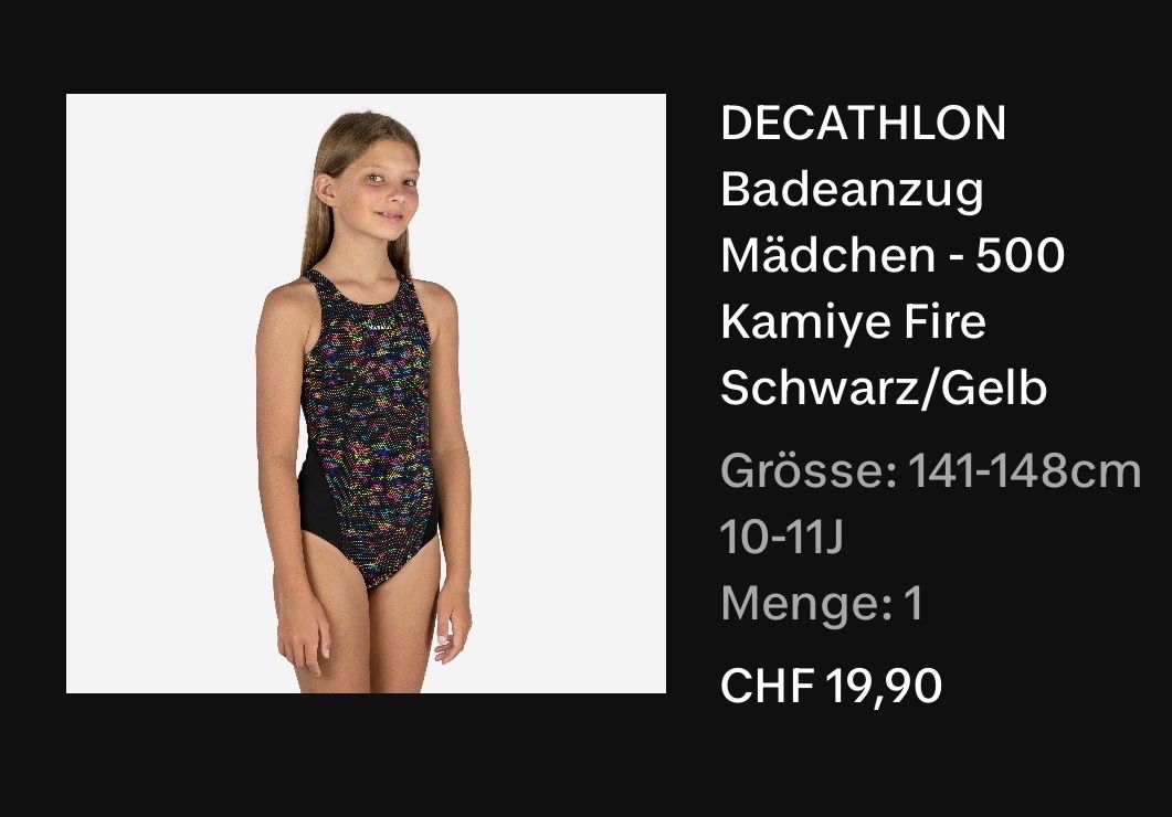 Decathlon Costumi da bagno & Bikini: Decathlon Badeanzug Mädchen Nabaiji Kamiye – Usato da Steffisburg venduto da Belli80 1