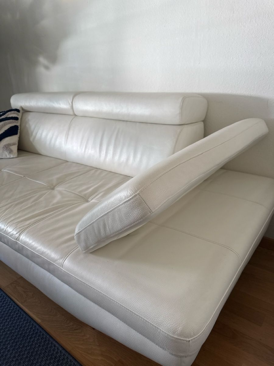 Sofas: White Leather Sofa Used Good Condition 200cm Length – Gebraucht aus Zürich von die_9dqq 3