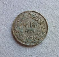 ++ 1/2 Franken 1879, gute Erhaltung