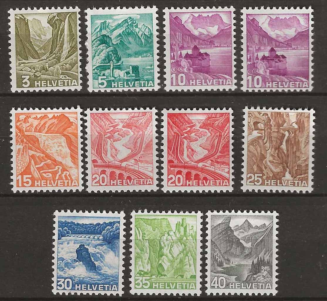 Alle Briefmarken: CH201y - Paysages 1936 ** – Gebraucht aus Trélex von Phil_Albert