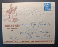 Frankreich, Hotel Brief nach Ramboillet 1945