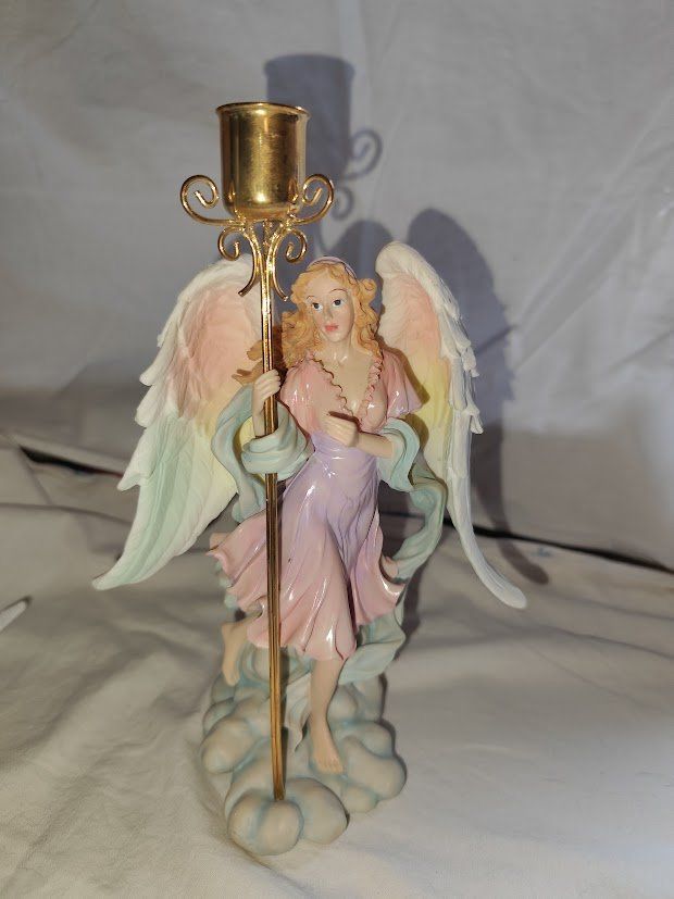 Figuren: Elfe Fee Fantasyfigur mit Kerzenhalter Engel – Gebraucht aus Reinach BL von Spider63
