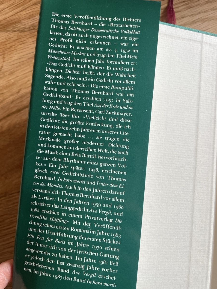 Bücher: Thomas Bernhard, Gedichte – Gebraucht aus Freidorf TG von ibipatria 1