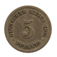 Deutschland Kaiserreich 5 Pfennig 1875 B