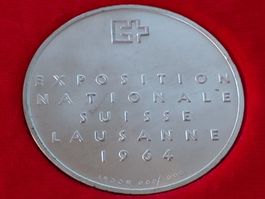 Argor Medaille "Expo 1964" Lausanne Silber mit Schachtel