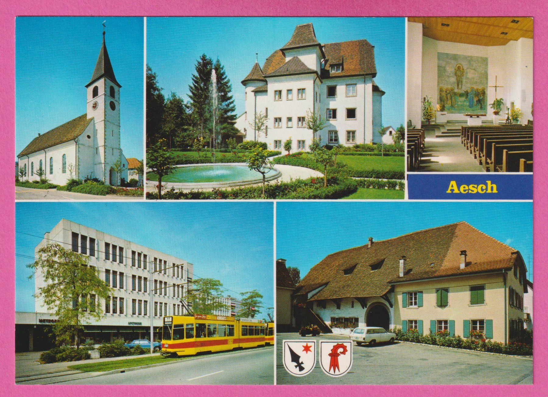 Cartoline postali: Aesch BL 5-Bild Karte – Usato da Einsiedeln venduto da dillie