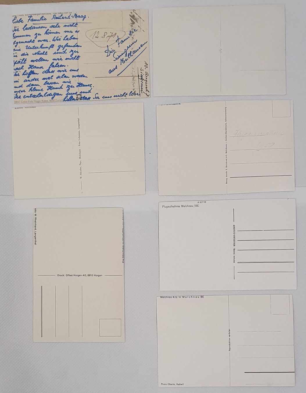 Cartoline postali: 7 Ansichtskarte Melchnau – Usato da Kreuzlingen venduto da Rschweiz1 1