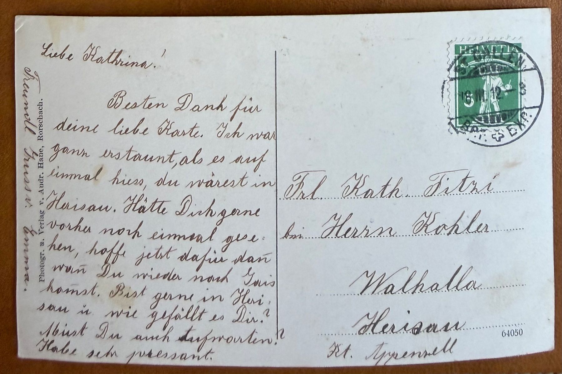 Cartoline postali: Seealpsee - Säntis & Altmann 1912 – Usato da Lutry venduto da Ediego 1