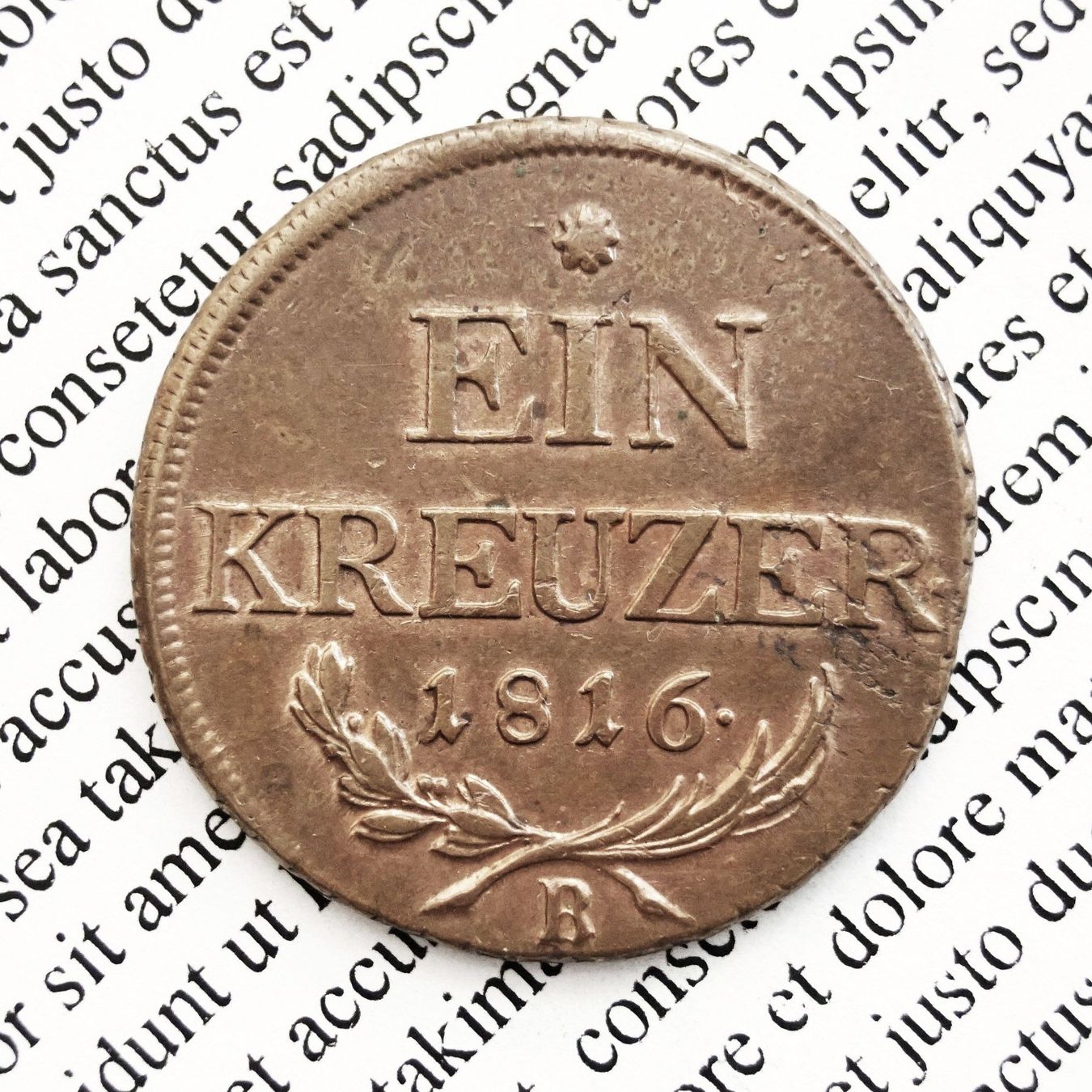 Tutti le monete: Ein Kreuzer 1816 B UNZ – Usato da Flamatt venduto da samowarow 2