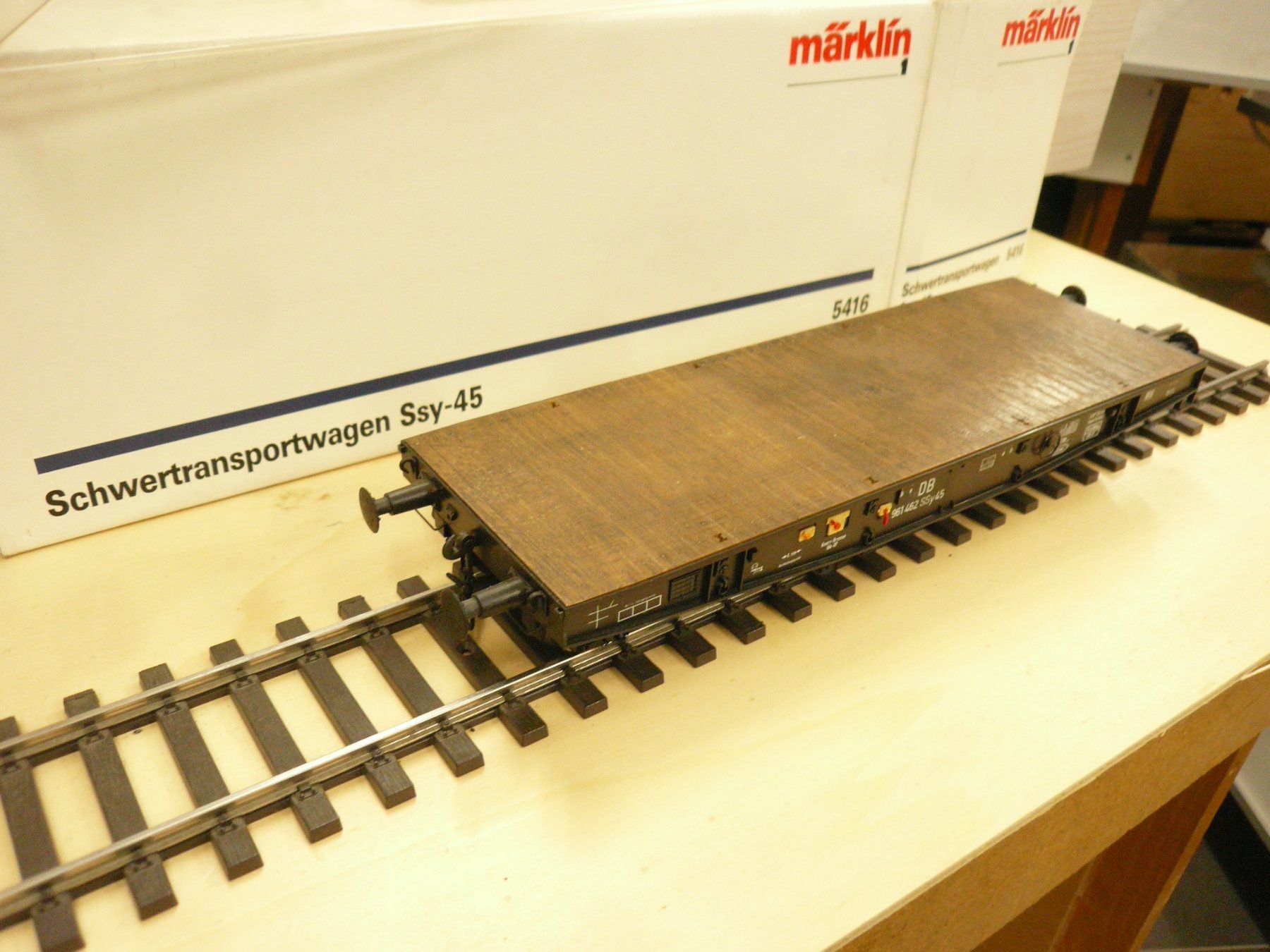 Märklin Modellini di ferrovie: MÄRKLIN 5416 SCHWERLAST GÜTERWAGEN MIT OVP – Usato da Pfaffnau venduto da nolff
