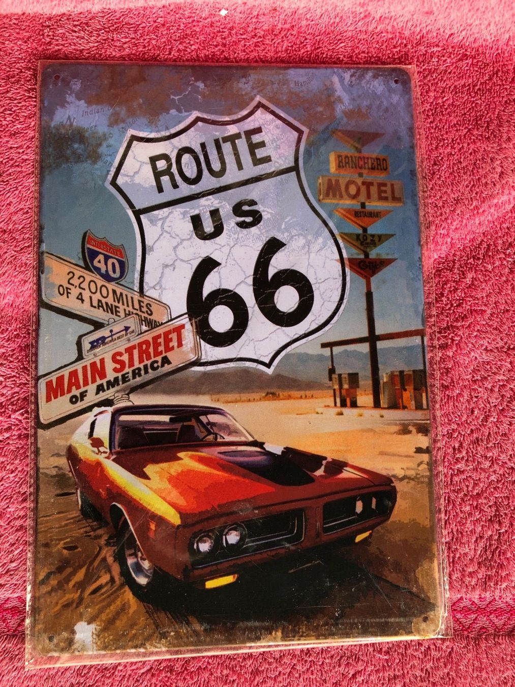 Insegne: Route 66 dodge charger mopar muscle – Nuovo (secondo la descrizione) da Reinach AG venduto da rares75