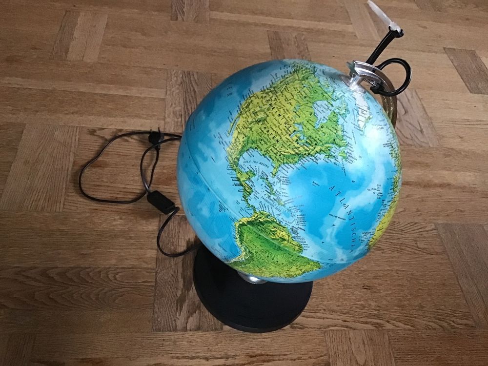 Idena Leuchtglobus 30 Cm Mit Lupe - Geografischer Globus Im Antiken Design Mit Politischer Karte