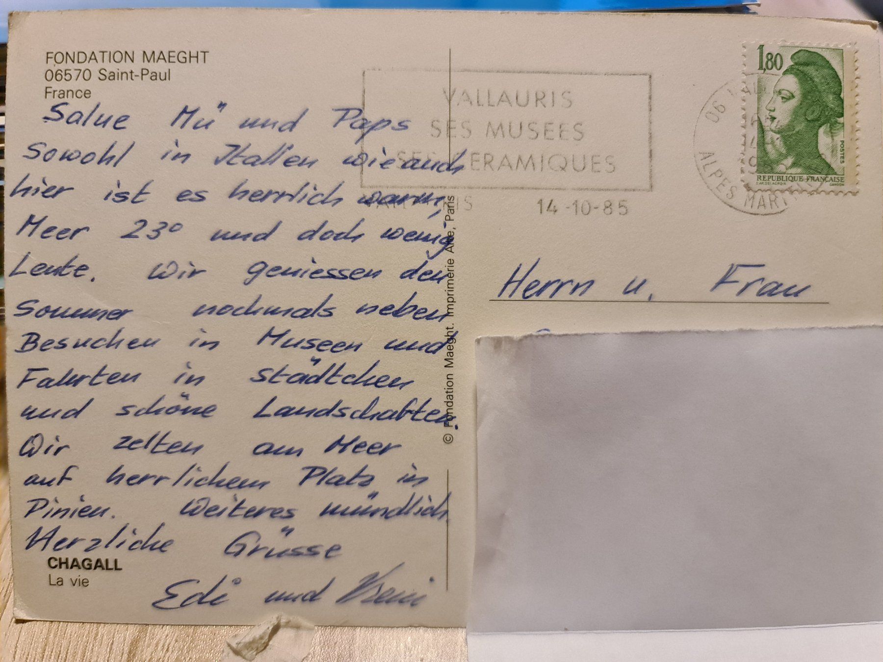 Cartoline postali: Ansichtskarte Fondation Maeght Saint-Paul – Usato da Dintikon venduto da Vexi 1
