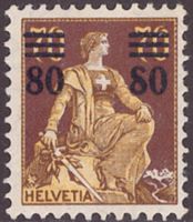 Sitz. Helvetia mit Schwert, SBK 135 mit 'offener 8'