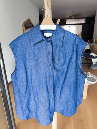 COS Zweiteiler Set aus Leinen-Baumwolle Ärmellose Bluse/Hose