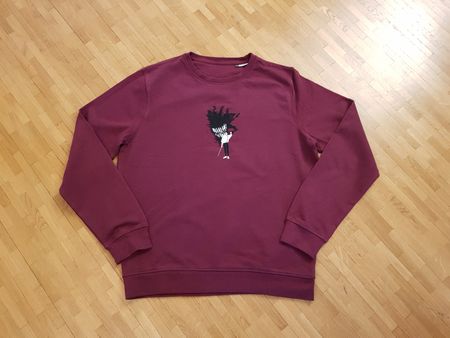 Pull homme B&C bio Bordeaux, Taille L motif brodé. Neuf