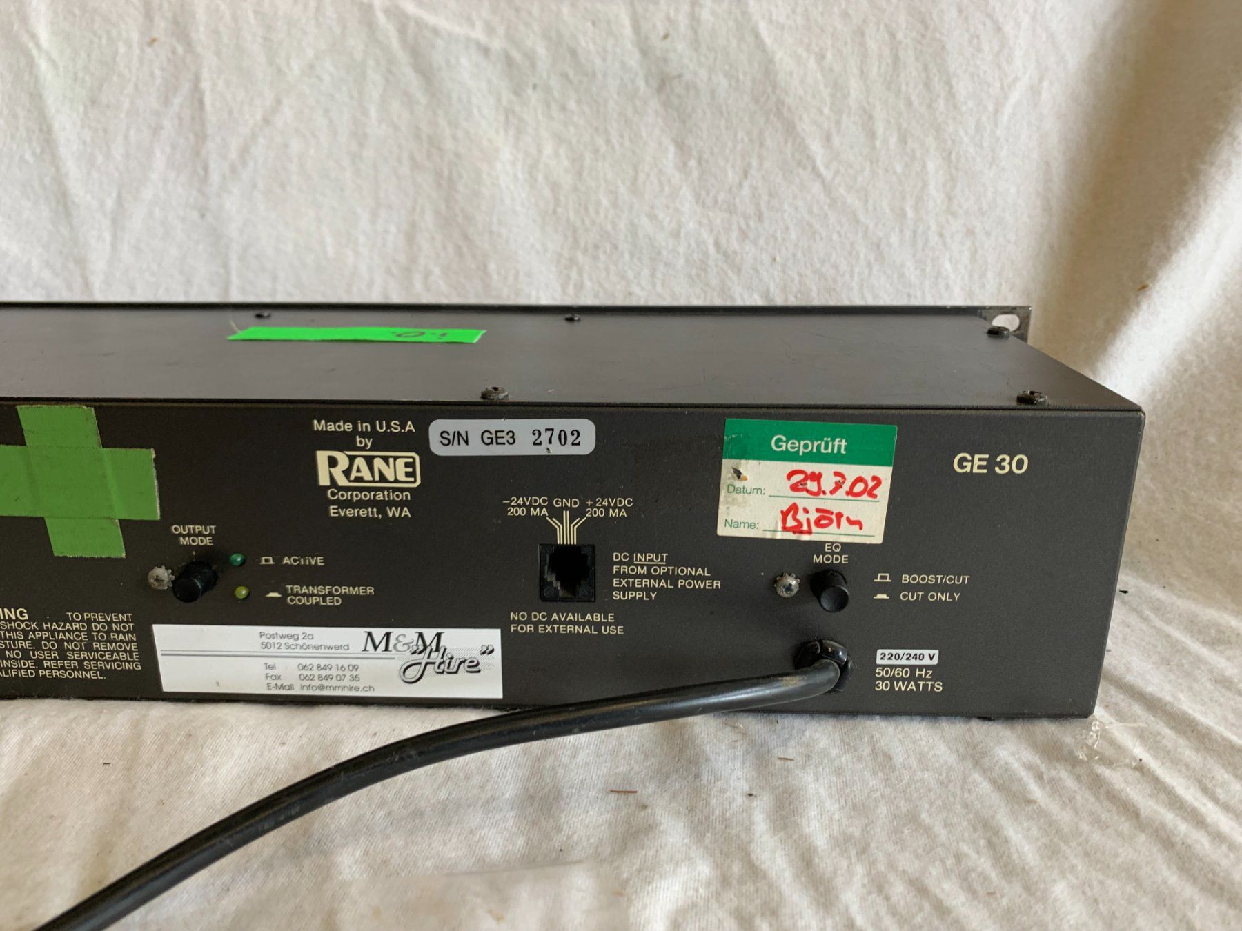 Rane Equalizzatori: Rane GE 30 einkanaliger Equalizer (S598) – Usato da Däniken SO venduto da Profog1 5