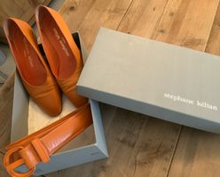 Damenschuhe Leder Gr.3 1/2 und Gürtel Stephane kelian Paris