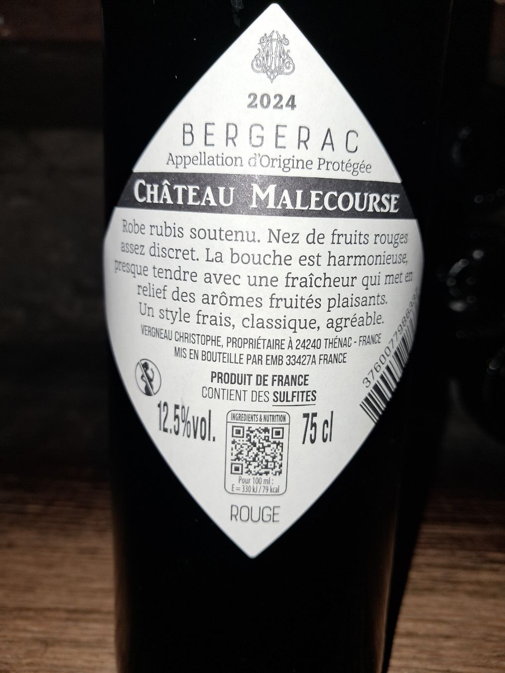 Vino: Château Malecourse Bergerac 2024 – Nuovo e nell'imballaggio originale da Le locle venduto da juliensaran 3